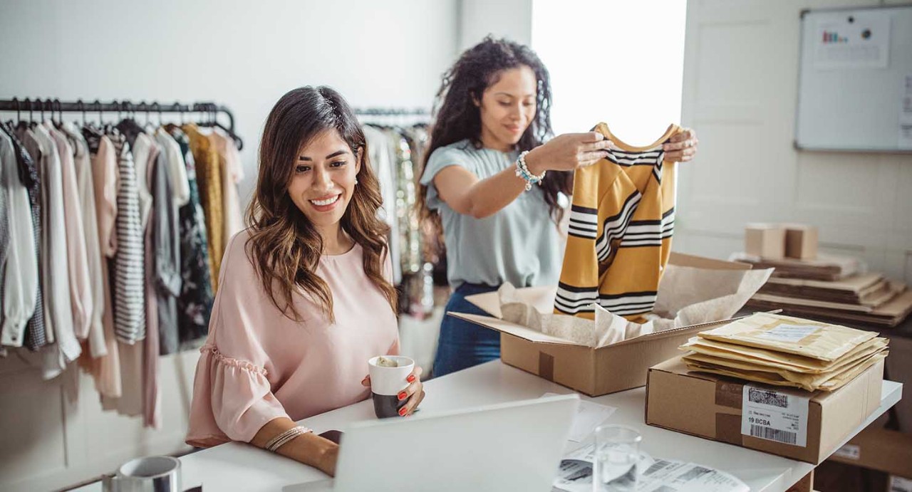 women working in their retail fashion store