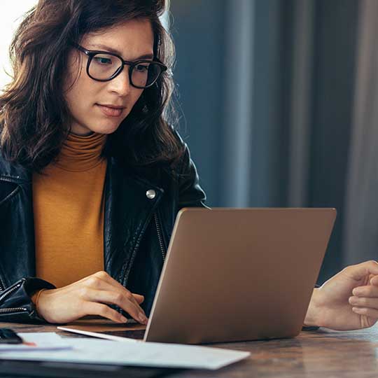 Woman working on computer